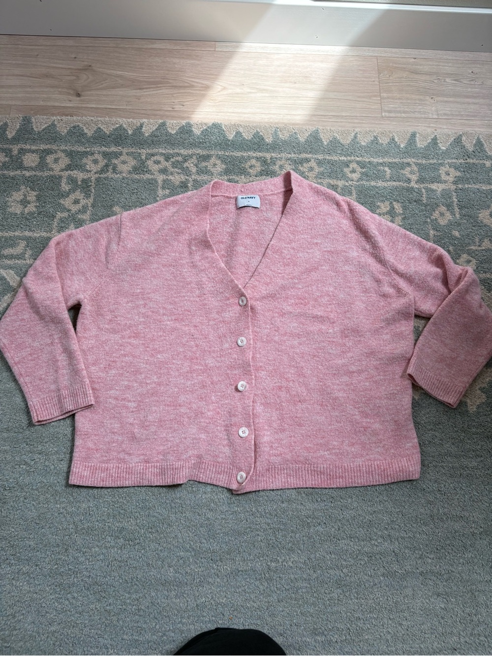Old Navy Pink V-Neck Button Cardigan Sweater